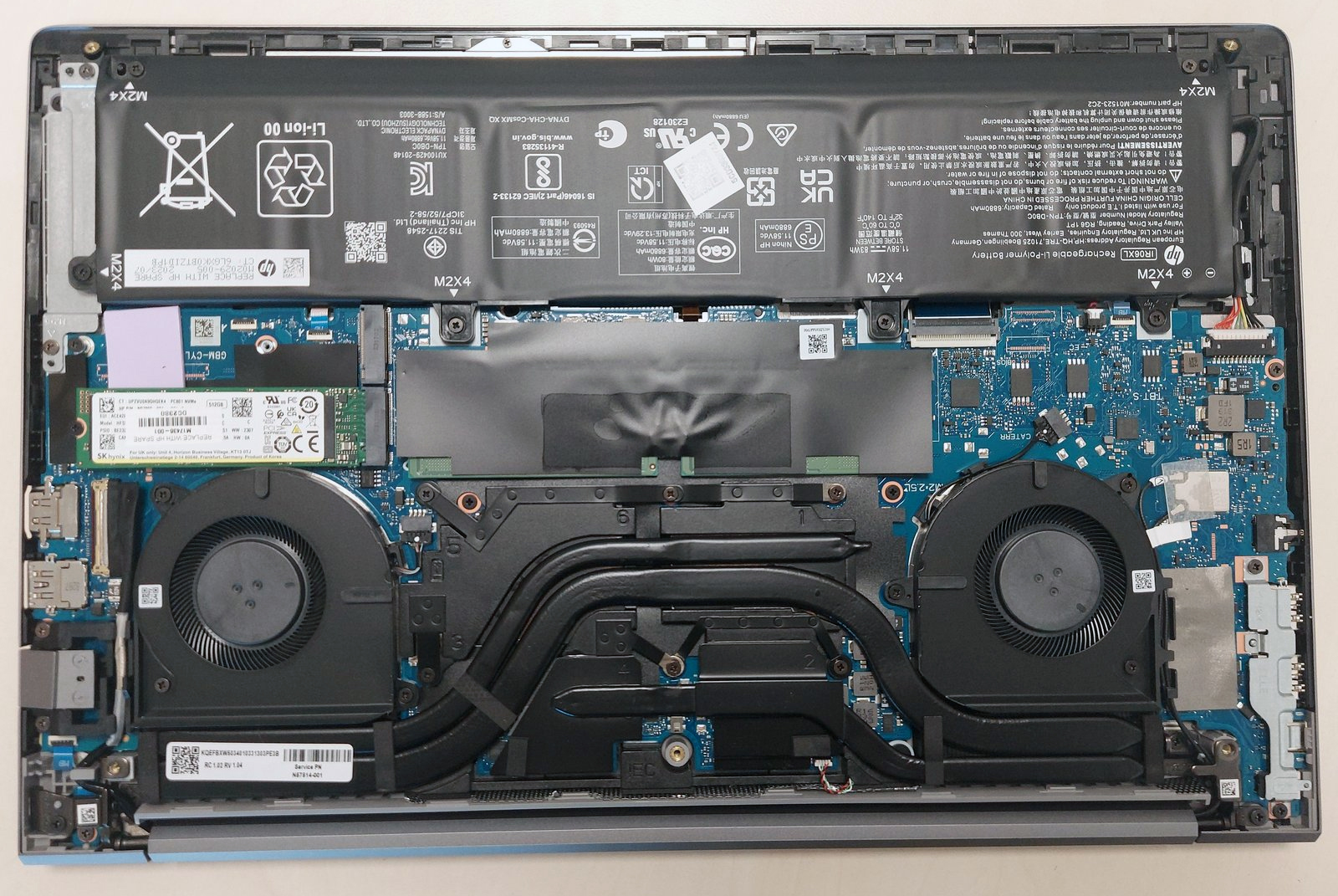 Internal Photo of HP Zbook power 15 G9, Zbook power 15 G10, backlit US keyboard palmrest, N06912-001 (HP ZBook Power G10 1)